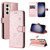 Samsung Galaxy S25+ 5G Cat and Bee Embossed Flip Leather Phone Case - Rose Gold