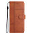 Samsung Galaxy S25+ 5G Cowhide Texture Stitching Leather Phone Case - Brown