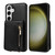 Samsung Galaxy S25+ 5G Crossbody Lanyard Zipper Wallet Leather Phone Case - Black