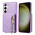 Samsung Galaxy S25+ 5G Crossbody Lanyard Zipper Wallet Leather Phone Case - Purple