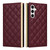 Samsung Galaxy S25+ 5G Crossbody Rhombic Sucker Leather Phone Case - Claret