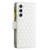Samsung Galaxy S25+ 5G Diamond Lattice Zipper Wallet Leather Flip Phone Case - White