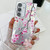 Samsung Galaxy S25+ 5G Electroplating Flowers Plants Texture Wristband TPU Phone Case - Plum Flower FL6