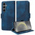 Samsung Galaxy S25+ 5G Embossed Rhombus Starry Leather Phone Case - Blue