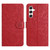 Samsung Galaxy S25+ 5G Floral Embossed Pattern Leather Phone Case - Red
