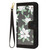 Samsung Galaxy S25+ 5G Floral Pattern Leather Phone Case with Lanyard - Black