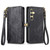 Samsung Galaxy S25+ 5G Geometric Zipper Wallet Side Buckle Leather Phone Case - Black