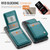 Samsung Galaxy S25+ 5G JEEHOOD J06 British Style RFID MagSafe Card Bag PU Phone Case - Green
