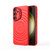 Samsung Galaxy S25+ 5G Lens Frame Bracket Corrugated MagSafe Phone Case - Red Samsung Galaxy S25+ 5G Lens Frame Bracket Corrugated MagSafe Phone Case - Red