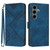 Samsung Galaxy S25+ 5G Line Pattern Skin Feel Leather Phone Case - Royal Blue