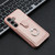 Samsung Galaxy S25+ 5G Litchi Texture Drawing Card Bag Ring Holder Phone Case - Rose Gold