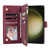Samsung Galaxy S25+ 5G Multifunctional Frosted Zipper Wallet Leather Phone Case - Wine Red