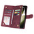Samsung Galaxy S25+ 5G Multifunctional Frosted Zipper Wallet Leather Phone Case - Wine Red