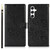 Samsung Galaxy S25+ 5G Peony Flowers Imprint Leather Phone Case - Black