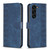 Samsung Galaxy S25+ 5G Plaid Embossed Leather Phone Case - Blue