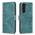 Samsung Galaxy S25+ 5G Plaid Embossed Leather Phone Case - Green