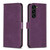Samsung Galaxy S25+ 5G Plaid Embossed Leather Phone Case - Purple