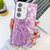 Samsung Galaxy S25+ 5G Plating Glitter Texture Chain Wristband TPU Phone Case with Lens Film - Purple Wrinkles