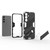 Samsung Galaxy S25+ 5G Punk Armor 2 in 1 PC + TPU Shockproof Phone Case with Invisible Holder - Black