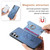 Samsung Galaxy S25+ 5G Retro Cross Leather Ring Horizontal Insert Card Bag MagSafe Phone Case - Blue