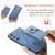 Samsung Galaxy S25+ 5G Retro Cross Leather Ring Side Insert Card Bag MagSafe Phone Case - Blue