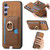 Samsung Galaxy S25+ 5G Retro Cross Leather Ring Side Insert Card Bag MagSafe Phone Case - Brown Samsung Galaxy S25+ 5G Retro Cross Leather Ring Side Insert Card Bag MagSafe Phone Case - Brown