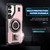 Samsung Galaxy S25+ 5G Ring Holder Carbon Fiber PC Hybrid TPU Phone Case - Rose Gold