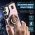 Samsung Galaxy S25+ 5G Ring Holder Carbon Fiber PC Hybrid TPU Phone Case - Rose Gold