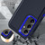 Samsung Galaxy S25+ 5G Rugged PC Hybrid Silicone Phone Case with Holder - Dark Blue+Royal Blue