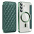 Samsung Galaxy S25+ 5G Shield MagSafe RFID Anti-theft Rhombus Leather Phone Case - Green