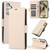 Samsung Galaxy S25+ 5G Side Buckle RFID Anti-theft Leather Phone Case - Apricot
