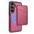 Samsung Galaxy S25+ 5G Skin Feel Detachable Card Bag Magsafe Phone Case - Wine Red