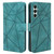 Samsung Galaxy S25+ 5G Skin Feel Geometric Lines Leather Phone Case - Green