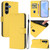 Samsung Galaxy S25+ 5G Skin Feel Solid Color Leather Phone Case with Lanyard - Lemon Yellow
