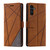 Samsung Galaxy S25+ 5G Skin Feel Splicing Leather Phone Case - Brown