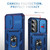 Samsung Galaxy S25+ 5G Sliding Camshield TPU Hybrid PC Phone Case with Holder - Navy Blue