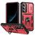 Samsung Galaxy S25+ 5G Sliding Camshield TPU Hybrid PC Phone Case with Holder - Red+Black