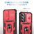 Samsung Galaxy S25+ 5G Sliding Camshield TPU Hybrid PC Phone Case with Holder - Red+Black