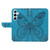 Samsung Galaxy S25+ 5G Swallowtail Butterfly Embossed Leather Phone Case - Blue