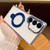 Samsung Galaxy S25+ 5G Transparent MagSafe Holder Phone Case with Lens Film - Blue