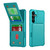 Samsung Galaxy S25+ 5G Vertical Flip Card Bag Holder Leather Phone Case - Cyan Green