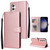 Samsung Galaxy S25 5G 3-Card Slots Multifunctional Leather Phone Case - Rose Gold