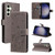 Samsung Galaxy S25 5G Cat and Bee Embossed Flip Leather Phone Case - Grey