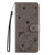 Samsung Galaxy S25 5G Cat and Bee Embossed Flip Leather Phone Case - Grey