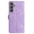 Samsung Galaxy S25 5G Cherry Blossom Butterfly Skin Feel Embossed PU Phone Case - Purple