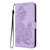 Samsung Galaxy S25 5G Datura Flower Embossed Flip Leather Phone Case - Purple