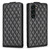 Samsung Galaxy S25 5G Diamond Lattice Vertical Flip Leather Phone Case - Black