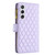 Samsung Galaxy S25 5G Diamond Lattice Zipper Wallet Leather Flip Phone Case - Purple