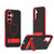Samsung Galaxy S25 5G Dual-Color Skin Feel Magsafe Phone Case with Holder - Red