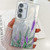 Samsung Galaxy S25 5G Electroplating Flowers Plants Texture TPU Phone Case - Lavender FL3